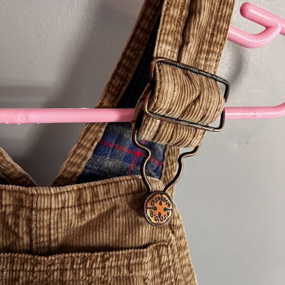 Osh Kosh Corduroy Flannel Lined Overalls Sz 2T Brown - Picture 4 of 7